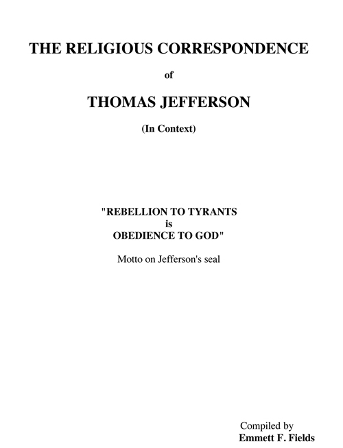 The Religious Correspondence of Thomas Jefferson